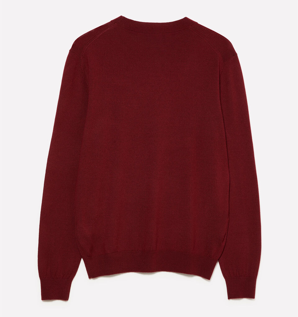 Maglia rosso granato in misto lana - maglie girocollo da uomo - Bordeaux | Sisley image number 2